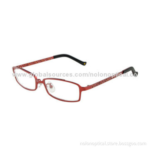 High-quality Metal Eyeglass Frames with Red for Women, Customized Logos Welcomed